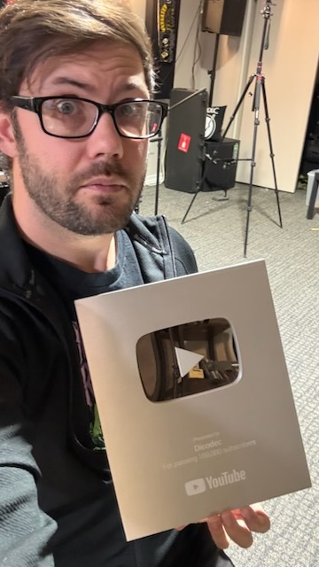Student with YouTube play button