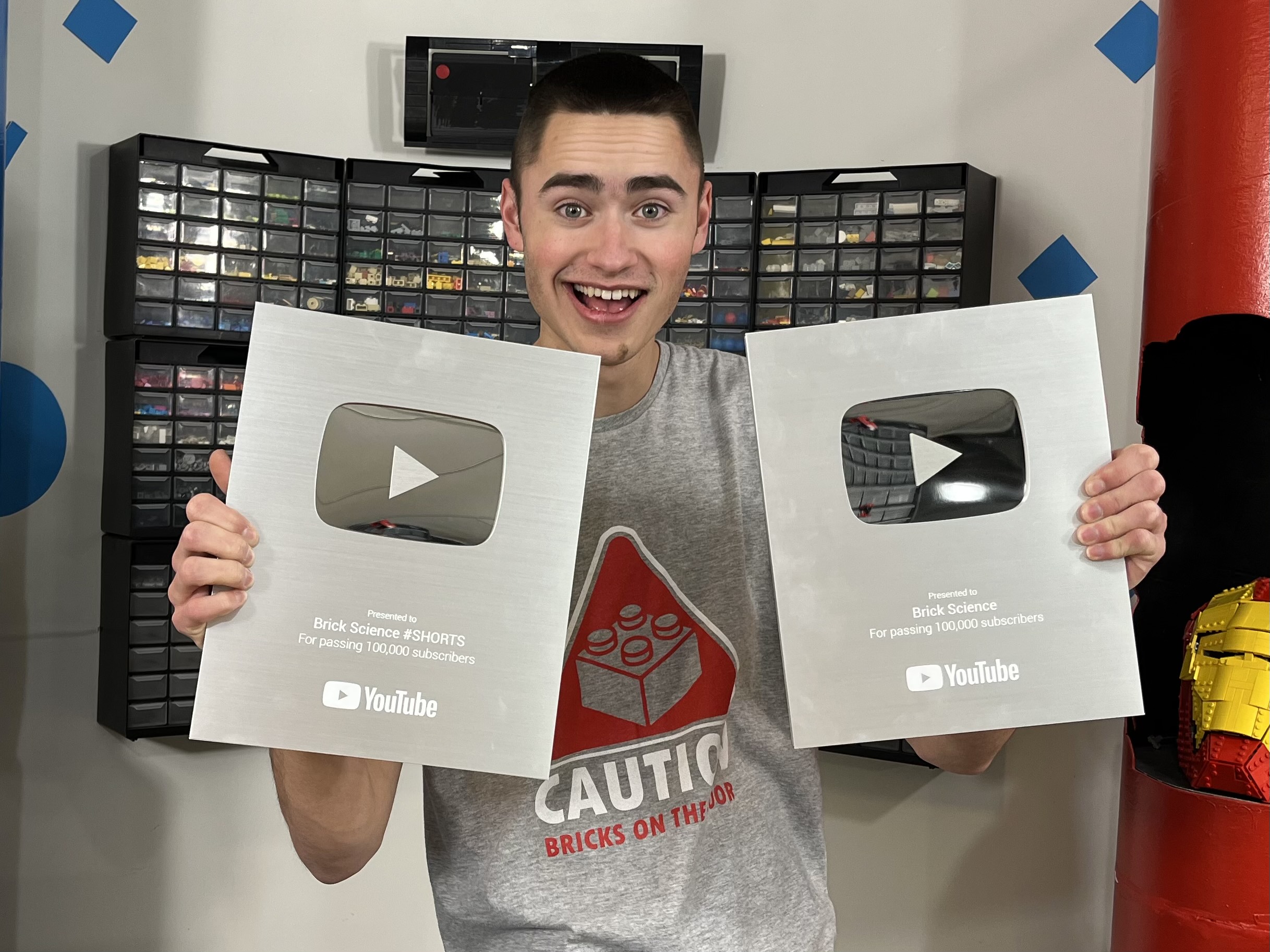Student with YouTube play button