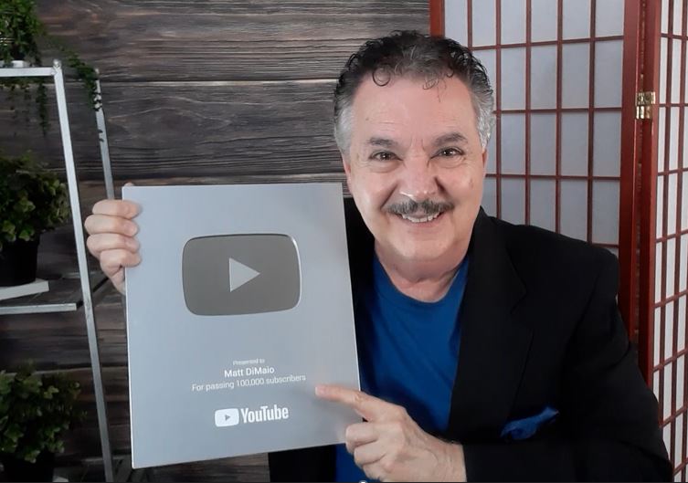 Student with YouTube play button